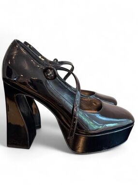 Nine West Black Mary Jane Platform Heels